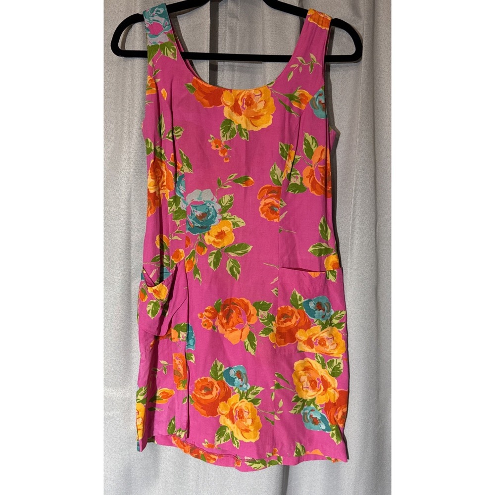 Vtg 90s Moda Intl Victorias Secret Floral Dress Small Made in USA Mini